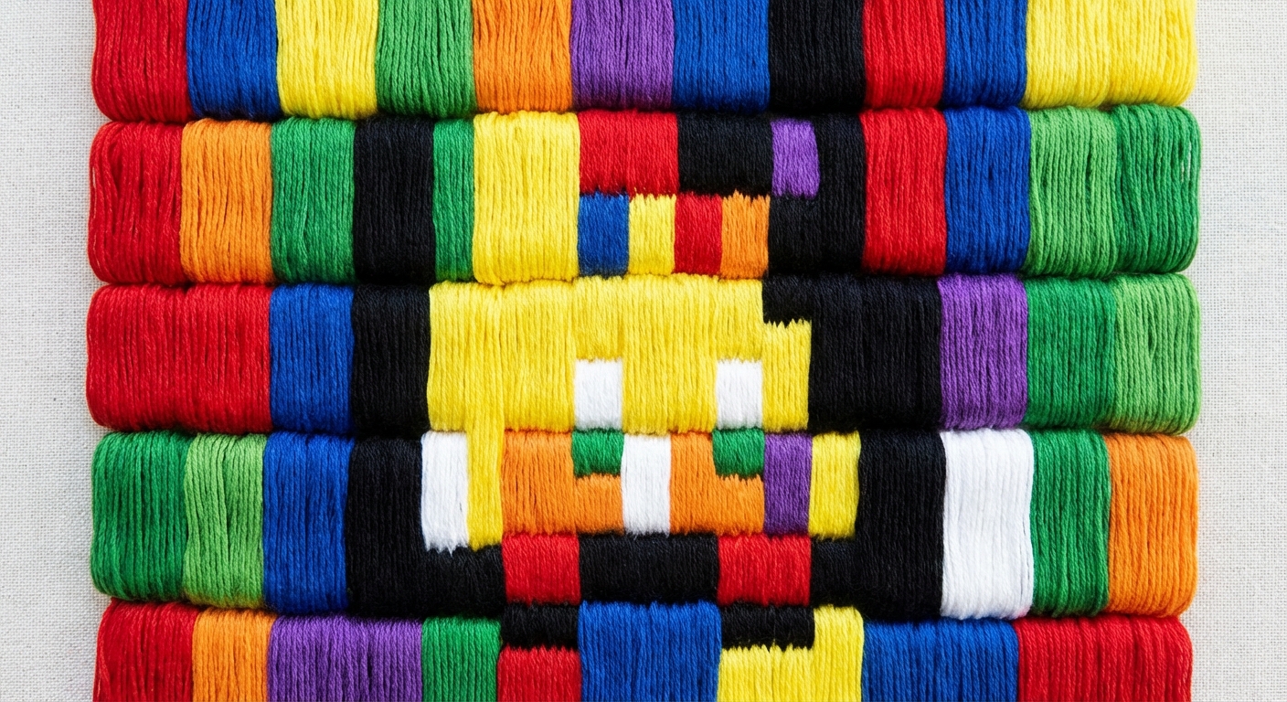 DMC thread colors for pixel art and gaming cross-stitch organized by NES palette
