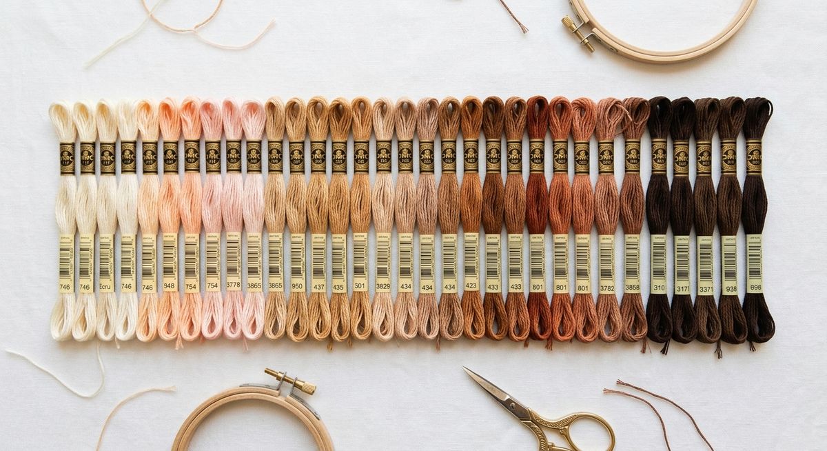 Skin Tones cross-stitch thread palette