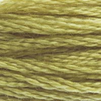 DMC 734 Light Olive Green embroidery floss skein