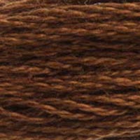 DMC 801 Dark Coffee Brown embroidery floss skein