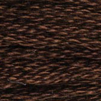 DMC 938 Ultra Dark Coffee Brown embroidery floss skein